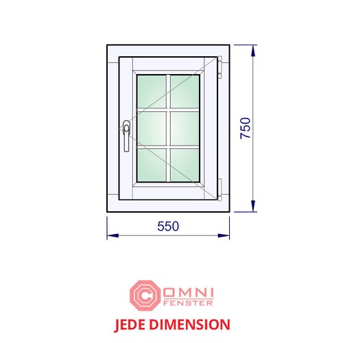 Holzfenster mit alu - mit, 55x75