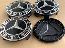 4x Original Mercedes Benz GLK 220 CDI Rad Naben Kappen Deckel Embleme Schwarz