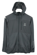 Haglofs Polartec Kapuzenpulli Damen M Reißverschluss Stretch mit Kapuze Grau
