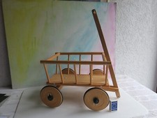 Spielzeug Leiterwagen Bollerwagen, massiv Holz, Länge ohne Deichsel 35 cm