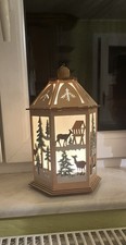 Deko-Holz-Laterne/Winter/LED/gebraucht/Batteriebetrieben 19x19x30