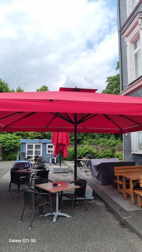 Xxl sonnenschirm rot gastro - 4,
