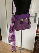 Jänig Nürnberg UmhängeTasche+Schal, Nylon, 27/27/3 Dunkellila Violett, Quasten