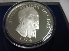 Panama 20 Balboas Simon Bolivar Silbermünze - Silber PP, 925er Sterling