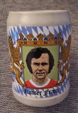 FC BAYERN MÜNCHEN Krug Ton "KAISER FRANZ" (Beckenbauer), Rauten, guter Zustand