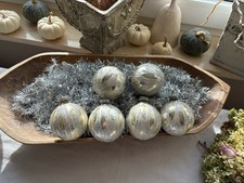 Alte Weihnachtskugeln  Silber Glitzer Matt Glänzend Christbaumschmuck 6 St. West