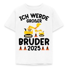 Ich Werde Großer Bruder 2025 Bagger Schwarz Kinder T-Shirt
