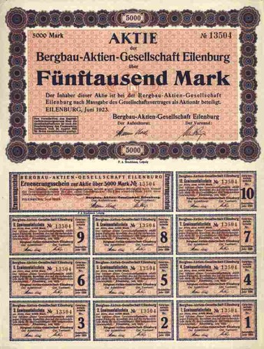 Bergbau eilenburg 1923 - ag,