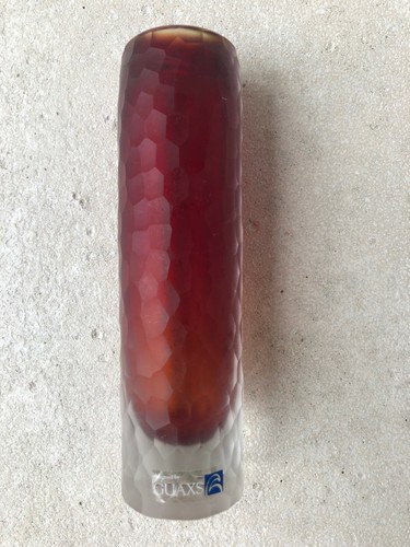 Guaxs vase glas - glas, rötlichorange