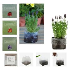 Minigarten Anzucht Set 5 teilig mit Erde und Samen Küchenkräuter Blumen