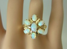 Vintage 18k Gelbgold Feueropal