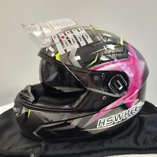 Motorradhelm Integralhelm mit integrierter Sonnenblende ECE 2205 Pink L 59cm