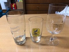 3 alte Biergläser