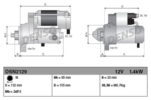 Denso dsn2129 starter - denso,