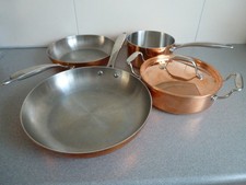 Kupfer Kochgeschirr 5-teilig Ernesto Topf Pfanne Stielkasserole Deckel Ernesto