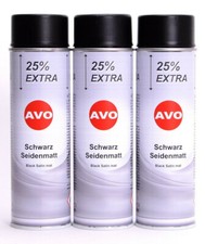 schwarz seidenmatt Spraydose Lackspray Sprühlack 3x 500ml Autolackspray A08008