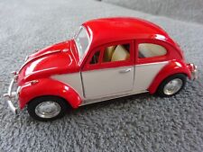 VW Käfer Oldtimer rot/weiss Modelauto ca.13cm *NEU* 1:32 Rückzugmotor