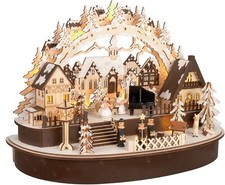 Lichterbogen LED Weihnachten Schwibbogen Holz Weihnachtsdorf 31 x 45 x 22 cm