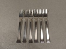 WMF 2500 Bauhaus 6 Kuchengabeln 15,5 cm  90er Silberauflage