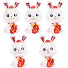  5pcs Tabletop Cartoon Zodiac Rabbit Figur Harz Kaninchenstatue -Dekoration für