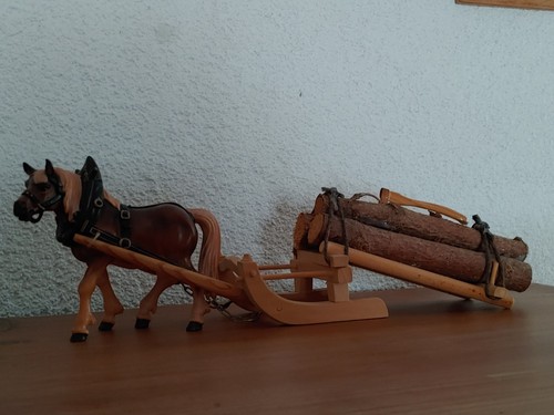 Pferdegespann mit langholz und - pferdegespann,