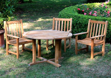 * Lister Teak Gartenmöbel Set * 1 Tisch 120cm + 3 Stühle * Gartensessel *