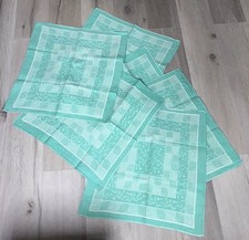 6 antike Tisch-Sets / Deckchen grün ca. 55 x 55 cm. Vintage!