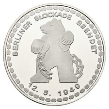 Luftfahrt Silbermedaille 1974 Berliner Blockade 1949 PP- Gewicht: 23,1g/925