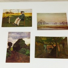 4 Kunstkarten - Otto + Christian Modersohn - Ältere Postkarten, vmtl 60er Jahre