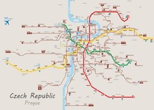 Prag U-Bahn Karte Wandkunst