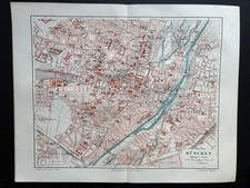 antiker historischer Stadtplan München + Straßenverzeichnis um 1900