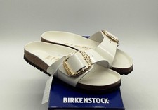 BIRKENSTOCK MADRID BIG BUCKLE L9 M7 LEDER HIGH -SHINE WHITE Gr 40 NEU IM KARTON