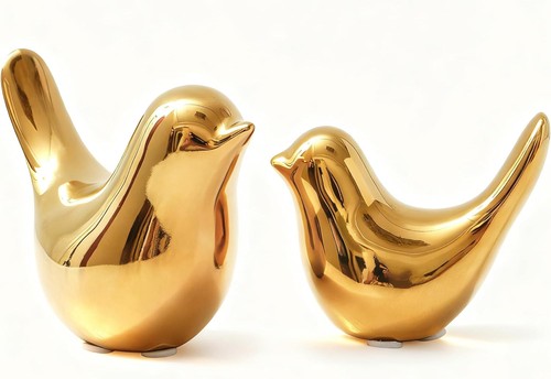 Goldene vogelfigur paar - vogelfigur,