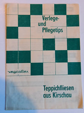 " Teppichfliesen aus Kirschau " , Verlege - u. Pflegetips, 1972 , DDR