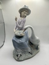 Lladro Porzellanfigur Gans und Mädchen Einzigartig 5034
