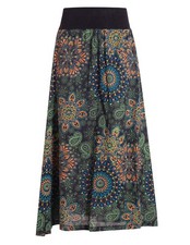 Vishes Damen Maxi Rock Mandala Hippie Stil aus Baumwolle handgefertigt