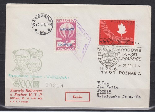 Ballonpost polen 1961 - ballonpost,