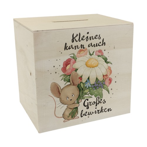 Maus spardose aus holz - spardose, mit