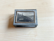 Alte Streichholzschachtel Halterung aus Blech mit Bild "Heidelberg"