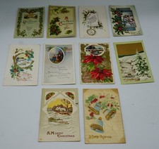 Antikes Los Von 10 Frühen 1900er Jahre Weihnachtskarten Sammlung