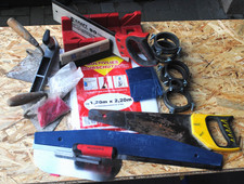 18-teilg.Fliesenlegerset...Werkzeugset und Zubehör...Tapezierhilfe, Kellen usw.