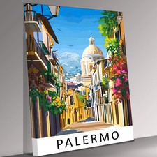Palermoj Reisedruck auf Leinwand Wandbild fertig zum Aufhängen Vektor-Stil