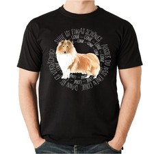 T-Shirt CIRCLE COLLIE Langhaar Watercolor by Siviwonder Unisex