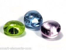 Schmelzperlen Glas dotiert mit Praseodym Neodym Erbium - Seltene Erden