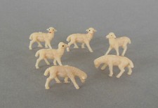Schafe 6-teilig Höhe =1,7cm -2,3 cm Krippentiere Kunststoff Schafherde N 31