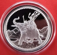 Eine Unze OZ 999er Feinsilber Gibraltar 1 Pound 2022 in Kapsel. Elefant 