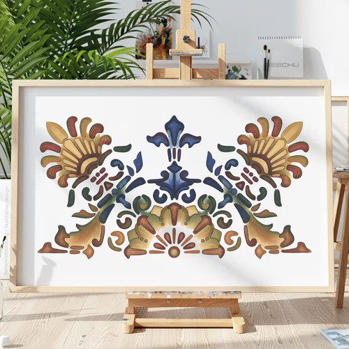 Ornamente muster v13 schablone - muster,