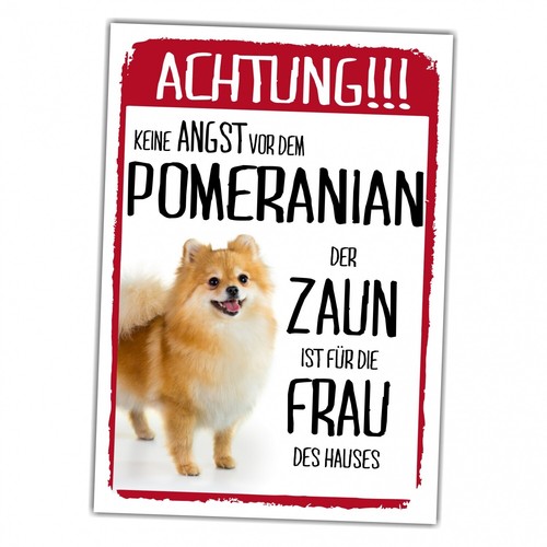 Pomeranian dog schild achtung - pomeranian,