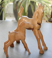 2 handgeschnitzte Pferde Fohlen Pferd Handarbeit aus Holz