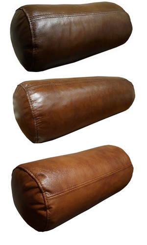 Antik leder nackenrolle kissen - leder,